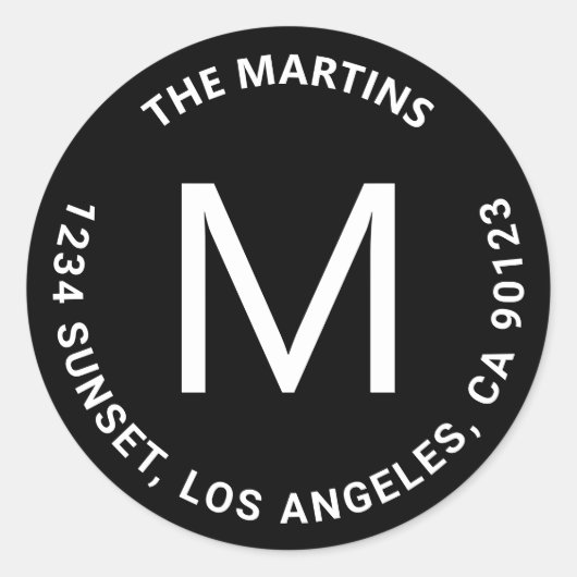 Eenvoudig Vet Cirkelvormige Tekst Retouradres Ronde Sticker (Voorkant)