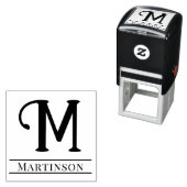 Eenvoudig Vet Enig Initiaal Monogram Naam #10 Zelfinktende Stempel (In situ)