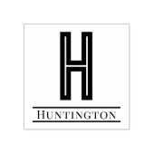 Eenvoudig Vet Enig Initiaal Monogram Naam #12 Rubberstempel (Afrduk)