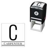 Eenvoudig Vet Enig Initiaal Monogram Naam #13 Zelfinktende Stempel (In situ)