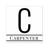 Eenvoudig Vet Enig Initiaal Monogram Naam #13 Zelfinktende Stempel (Design)