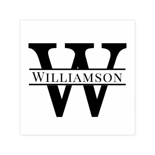 Eenvoudig Vet Enig Initiaal Monogram Naam #1 Zelfinktende Stempel (Design)