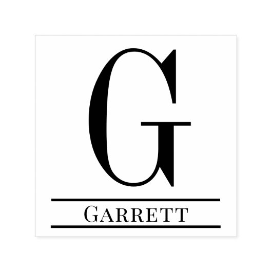 Eenvoudig Vet Enig Initiaal Monogram Naam #3 Zelfinktende Stempel (Design)