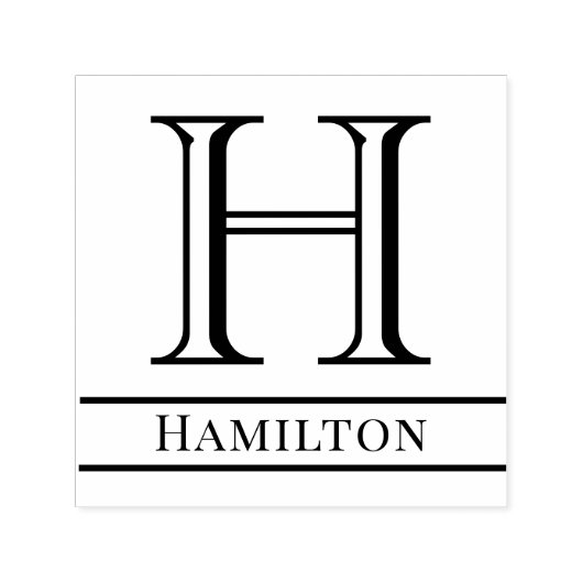 Eenvoudig Vet Enig Initiaal Monogram Naam #4S Zelfinktende Stempel (Design)