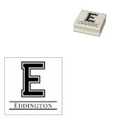 Eenvoudig Vet Enig Initiaal Monogram Naam #5 Rubberstempel (Gestempeld)