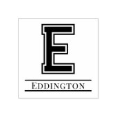Eenvoudig Vet Enig Initiaal Monogram Naam #5 Rubberstempel (Afrduk)