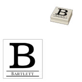Eenvoudig Vet Enig Initiaal Monogram Naam #6 Rubberstempel (Gestempeld)