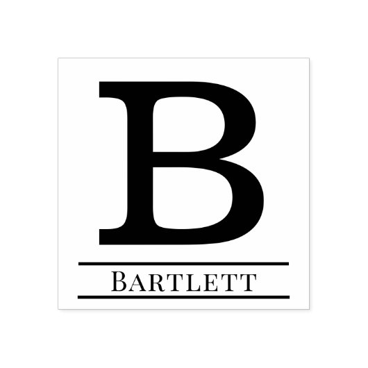 Eenvoudig Vet Enig Initiaal Monogram Naam #6 Rubberstempel (Afrduk)