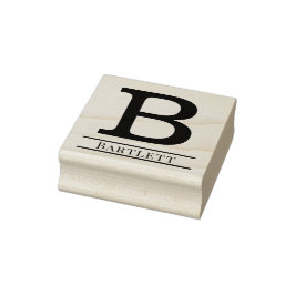 Eenvoudig Vet Enig Initiaal Monogram Naam #6 Rubberstempel