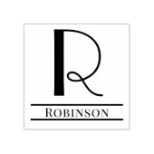 Eenvoudig Vet Enig Initiaal Monogram Naam #7 Rubberstempel (Afrduk)