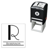 Eenvoudig Vet Enig Initiaal Monogram Naam #7 Zelfinktende Stempel (In situ)