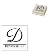 Eenvoudig Vet Enig Initiaal Monogram Naam #8 Rubberstempel (Gestempeld)