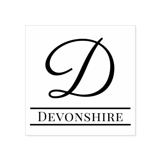 Eenvoudig Vet Enig Initiaal Monogram Naam #8 Rubberstempel (Afrduk)