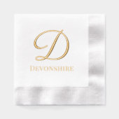 Eenvoudig Vet Enig Initiaal Monogram Naam #8NL Folie Servetten (Voorkant)