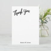 Eenvoudig vet handschrift typografie minimalistisc bedankkaart (Staand voorkant)