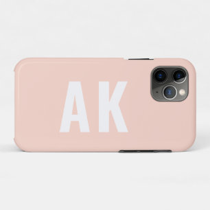 Eenvoudig vet Initiaal Monogram zwart roze Case-Mate iPhone Case
