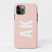 Eenvoudig vet Initiaal Monogram zwart roze Case-Mate iPhone Case (Achterkant)