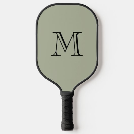 Eenvoudig Vet Monogram Eerste Sage Groen Pickleball Paddle (Voorkant)