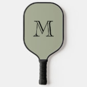 Eenvoudig Vet Monogram Eerste Sage Groen Pickleball Paddle (Achterkant)