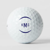 Eenvoudig Vet Navy Monogram Titleist Pro V1 Golfballen (Voorkant)
