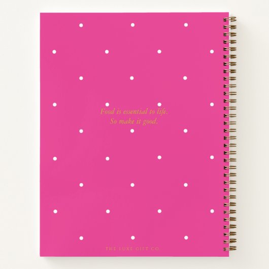 Eenvoudig vet schattig hot roze polka dot naam rec notitieboek (Achterkant)