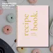 Eenvoudig Vet Stijlvol Blush en Goud Monogram Rece Notitieboek