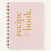 Eenvoudig Vet Stijlvol Blush en Goud Monogram Rece Notitieboek (Voorkant)