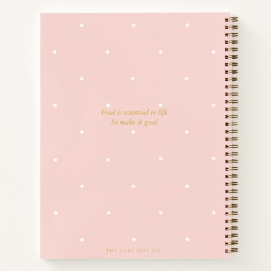 Eenvoudig Vet Stijlvol Blush en Polka Dot Recept Notitieboek (Achterkant)