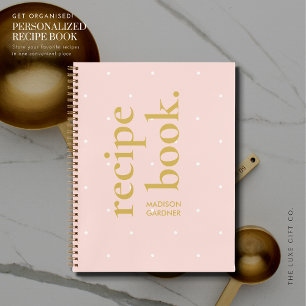 Eenvoudig Vet Stijlvol Blush en Polka Dot Recept Notitieboek