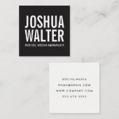 Eenvoudig vet vierkante visitekaartje (Voorkant / Achterkant)