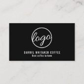 Eenvoudig vet zwart minimaal modern klantenkaartje (Achterkant)