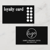 Eenvoudig vet zwart minimaal modern klantenkaartje (Voorkant / Achterkant)