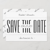 Eenvoudig, vette, platte lettertypemanager save the date (Voorkant / Achterkant)