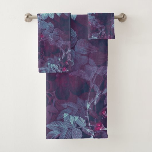 Eenvoudig  Victoriaans rood-Floral ontwerp | Bad Handdoek (Insitu)