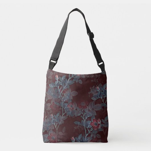 Eenvoudig  Victoriaans rood-Floral ontwerp | Crossbody Tas (Voorkant)