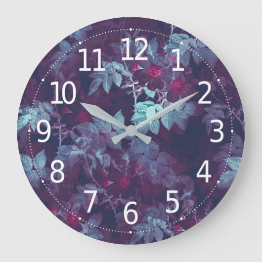 Eenvoudig Victoriaans rood-Floral ontwerp | Grote Klok (Voorkant)