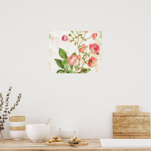 Eenvoudig  Victoriaans roze ontwerp | Poster (Keuken)