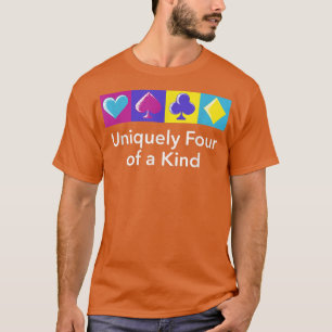 Eenvoudig vier van een soort pokervriendjespokersp t-shirt