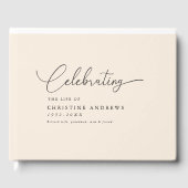 Eenvoudig "Viering van het leven" Script Lettertyp Gastenboek (Voorkant)