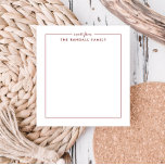 Eenvoudig vierkant baksteen rood gepersonaliseerd  notitieblok<br><div class="desc">Of het nu gaat om een cadeau voor een vriend of een persoonlijke traktatie, dit notitieblok is geweldig voor verjaardagen, jubilea of als een persoonlijke touch voor werk. Gebruik de sjabloon formulier om het te personaliseren met jouw naam, een favoriete quote, of een tekst van uw keuze. Kies uit een...</div>