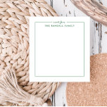 Eenvoudig vierkant grasgroen gepersonaliseerd Noti Notitieblok<br><div class="desc">Of het nu gaat om een cadeau voor een vriend of een persoonlijke traktatie, dit notitieblok is geweldig voor verjaardagen, jubilea of als een persoonlijke touch voor werk. Gebruik de sjabloon formulier om het te personaliseren met jouw naam, een favoriete quote, of een tekst van uw keuze. Kies uit een...</div>