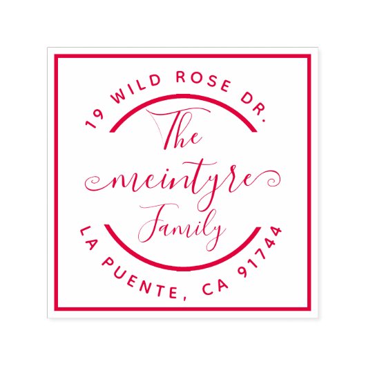 Eenvoudig Vierkant Lijst Handgeschreven Retouradre Zelfinktende Stempel (Design)