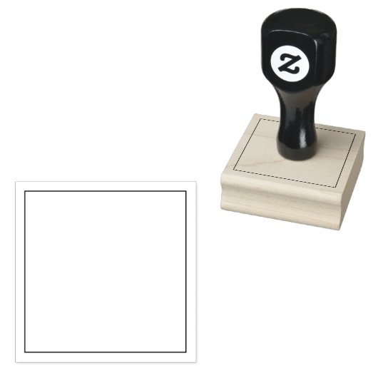 Eenvoudig vierkant omlijnd gepersonaliseerd rubberstempel (Gestempeld)