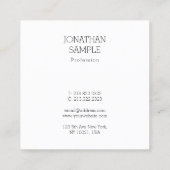 Eenvoudig vierkant, oplaadbaar, modern vierkante visitekaartje (Achterkant)