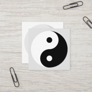 Eenvoudig vierkant Yin Yang logo visitekaartsjablo Vierkante Visitekaartje
