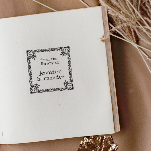 Eenvoudig vintage bloemenframe uit de bibliotheek  rubberstempel