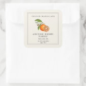 Eenvoudig Vintage Sinaasappel Marmelade Pot Etiket (Tas)