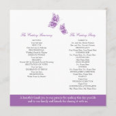 Eenvoudig Violet Butterflies Wedding Programme Programmakaart (Achterkant)