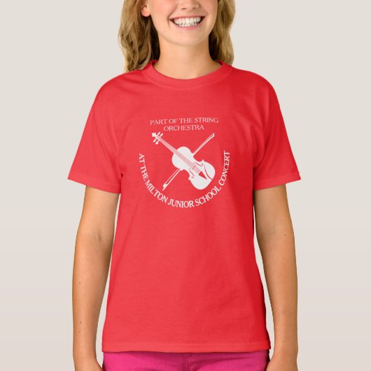 Eenvoudig vioolorkest aangepast concert T-shirt (Voorkant)