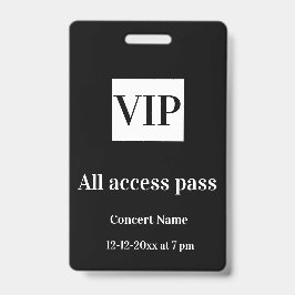 eenvoudig vip al het geval van het toegangspasconc badge